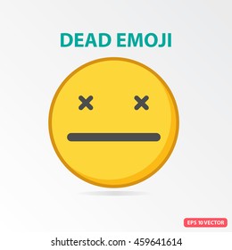 Single Dead emoji. Isolated vector illustration on white background.