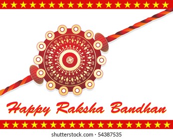 single decorated maroon rakhi on white background