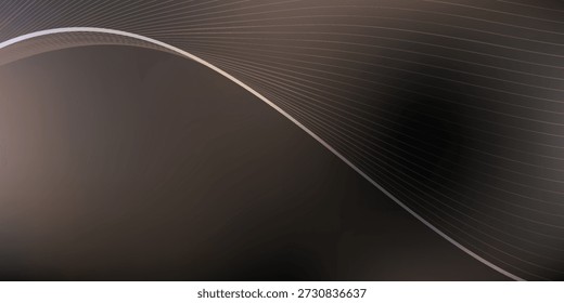 Uma única e delicada linha branca arca graciosamente contra um fundo profundo e sombreado, criando uma composição minimalista e abstrata.