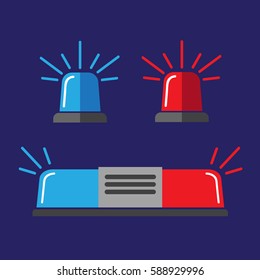 Single design element demonstrating blue flasher siren eps 10
