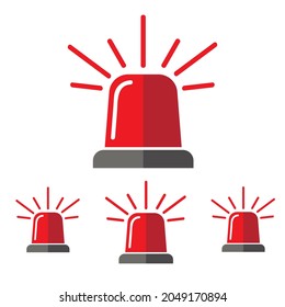 Single design element demonstrating red flasher siren eps 10