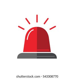 Single design element demonstrating red flasher siren. vector