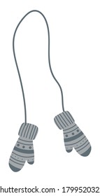 Einziger Gestaltungselement aus Strickmilben. Flache handgezeichnete Illustration für Aufkleber, Muster, Logo-Design, Kleidungsdesign und anderes Herbstdesign. Hyge Herbstgrafik. Herbstkleidung.
