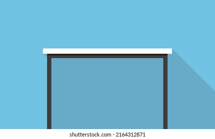 Single Desk flat icon design, Blue color background, light and shadow.