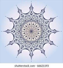 Single detailed snowflake