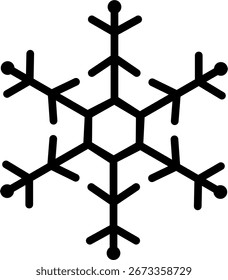Ilustração vetor floco de neve detalhada única, perfeito para decorações de Natal, ícones, projetos de inverno e projetos festivos.
