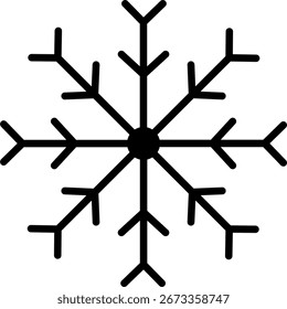 Una sola Ilustración vectorial de copo de nieve detallada, perfecta para decoraciones navideñas, iconos, diseños invernales y proyectos festivos.