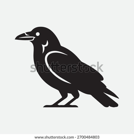 A single, detailed vector illustration of a crow, rendered with a rich CMYK color model and various shades including black, white, red, green, blue, yellow, cyan, and magenta.