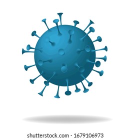 Einmaliges, realistisches Coronavirus COVID-19-Virus einzeln auf weißem Hintergrund. Neuartige Ausbrüche des Coronavirus Covid-19. Bearbeitbare Vektorillustration-Illustration für Ihr Design.
