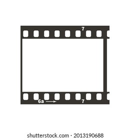 Single dia positive 35mm film snip, simple black icon isolated on white