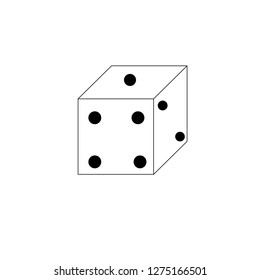 Single dice with black dots icon vector eps10