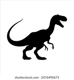 Single dinosaur silhouette isolated on white background. Dinosaur icon vector illustration design.