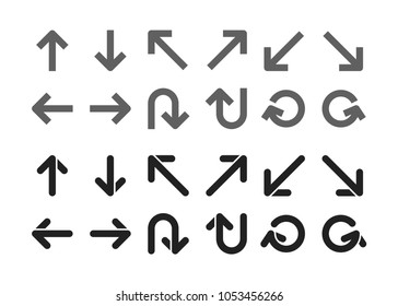 single direction arrow icon set