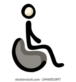 Single Disabled Person Doodle Icon