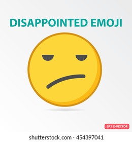 Single Disappointed emoji. Isolated vector illustration on white background.