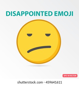 Single Disappointed emoji. Isolated vector illustration on white background.