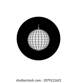 Single disco ball icon circle background black color flat editable. Disco ball vector.