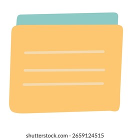 Pasta de documento único em tom amarelo plano, simbolizando o armazenamento de arquivos ou registros de negócios.