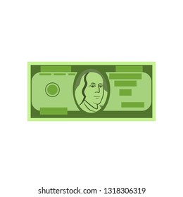 Single dollar banknote vector. Money bill, paper currency, cash. Money concept. Vector illustration can be used for topics like finance, banking, economy