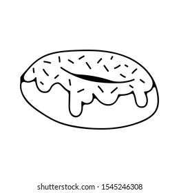 Single donut icon. Isolated on white background