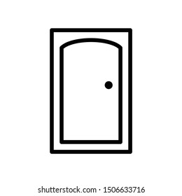 Single Door Home Office Interior Decoration Living Vector Icon