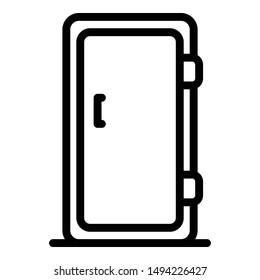 Single door refrigerator icon. Outline single door refrigerator vector icon for web design isolated on white background
