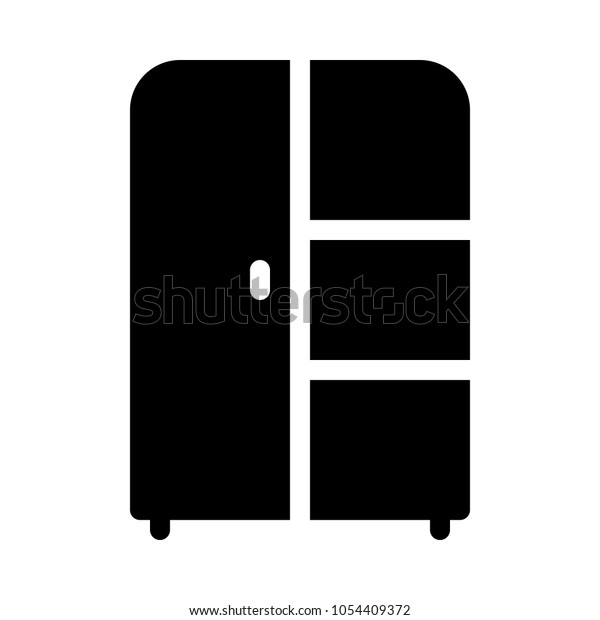 Single Door Wardrobe Stock Vector Royalty Free 1054409372