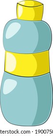 Single drawn element blue plastic water bottle