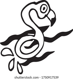 Einfach gezeichnetes, aufblasbares kreisförmiges Symbol auf weißem Hintergrund.  Doodle, Vektorgrafik.  Element für Aufkleber, Karten, Design