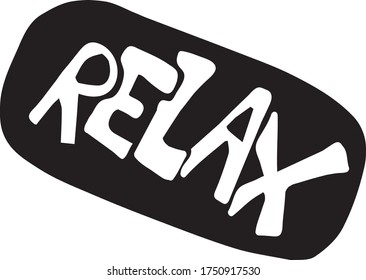 Einmaliges gezeichnetes Relaxsymbol auf weißem Hintergrund.  Doodle, Vektorgrafik.  Element für Aufkleber, Karten, Design