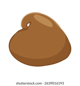 Single drop of milk chocolate in smooth round shape. Vector cartoon element. For sweets packaging, dessert graphics, baking visuals, product icons, branding use