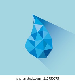 a single drop of water on a blue background