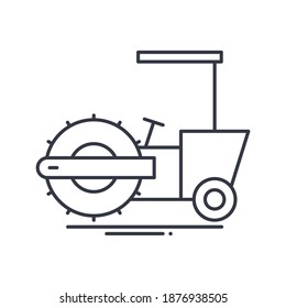 Single drum roller icon, linear isolated illustration, thin line vector, web design sign, outline concept symbol with editable stroke on white background.