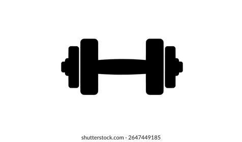 Single Dumbbell Silhouette - Weight Training Icon for Gym, Exercise, and Bodybuilding Designs