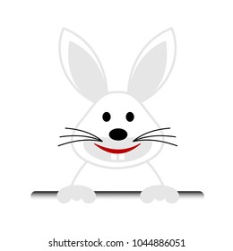Single Easter bunny horizontal banner. 