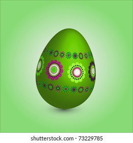 single easter egg with floral ornament vector illustration