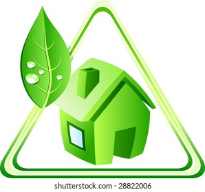 Single eco icon. Vector illustration.