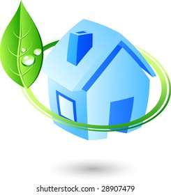 Single eco icon. Vector illustration.