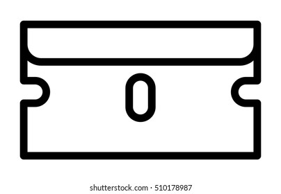 Single edged razor blade line art icon for apps and websites