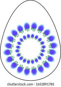 Single egg with a pattern. Vector drawing by hand for Easter. Design of a postcard, cover, or poster.