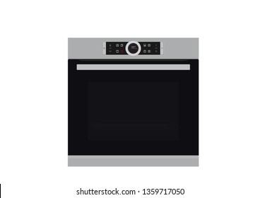 single electric wall oven isolated vector image of kitchen electrical equipment