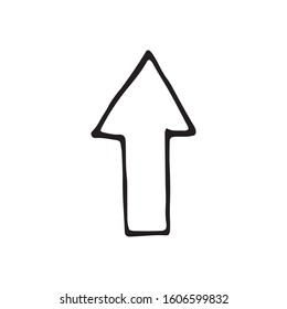 Single element of arrow in doodle business set. Hand drawn vector illustration for cards, posters, stickers and professional design.