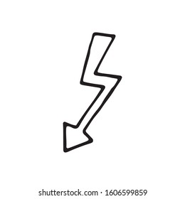 Single element of arrow in doodle business set. Hand drawn vector illustration for cards, posters, stickers and professional design.