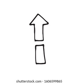 Single element of arrow in doodle business set. Hand drawn vector illustration for cards, posters, stickers and professional design.