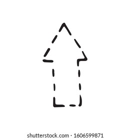 Single element of arrow in doodle business set. Hand drawn vector illustration for cards, posters, stickers and professional design.