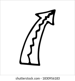 Un solo elemento de flecha en el conjunto de negocios de doodle. Ilustración vectorial dibujada a mano para tarjetas, carteles, pegatinas y diseño profesional.