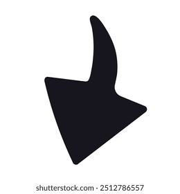 Single element of arrow in doodle school set. Hand drawn vector illustration for cards, posters, stickers and professional design.