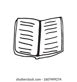 Single element of book in doodle business set. Hand drawn vector illustration for cards, posters, stickers and professional design.