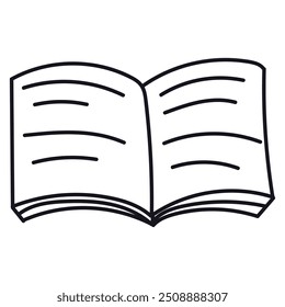 Single element of book in doodle business set. Hand drawn vector illustration for cards, posters, stickers and professional design.