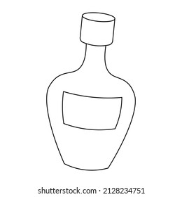 Single element Bottle. Draw illustration in black and white